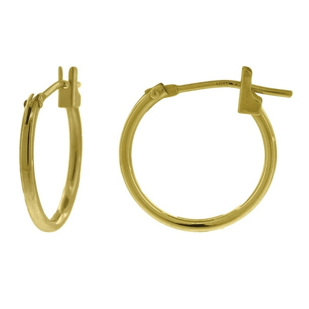 14mm Women/Children's 14K Gold Huggie Polished Hoop Tube Earrings 14mm Women/Children's 14K Gold Huggie Polished Hoop Tube Earrings